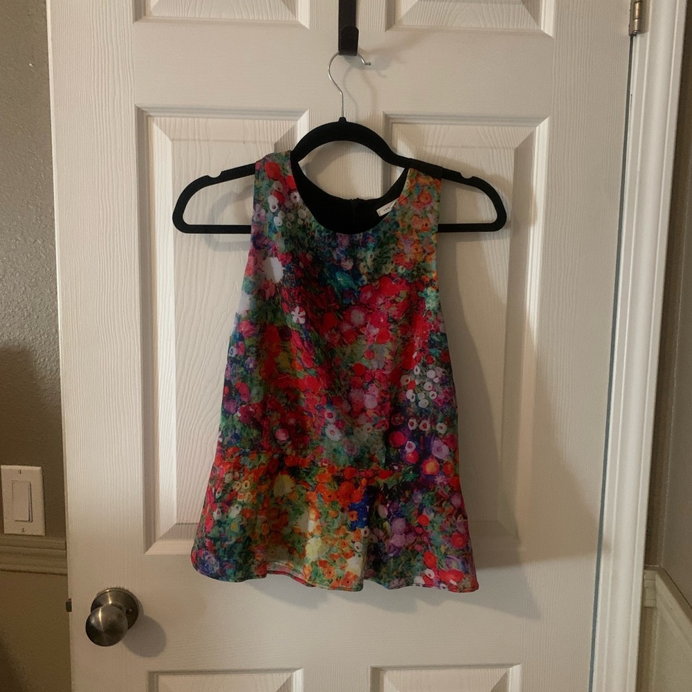 Colorful Floral Peplum Top